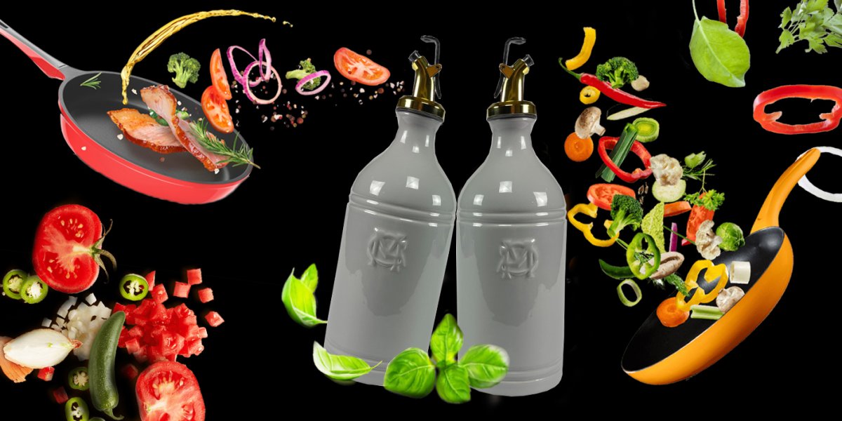 Бутылка для масла и соусов светло-серая