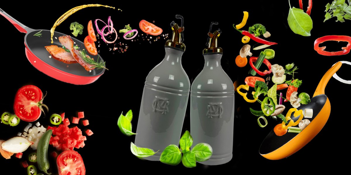 Бутылка для масла и соусов серая